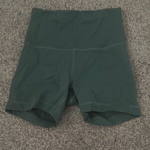 Women's Green Lululemon 4 inch biker shorts